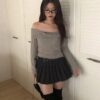 Twist Off-Shoulder Knit Top | 3色入 - Image 2