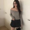 Twist Off-Shoulder Knit Top | 3色入 - Image 5